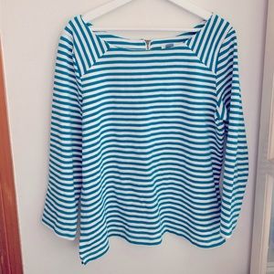 Old navy boat neck turquoise stripe shirt sz L